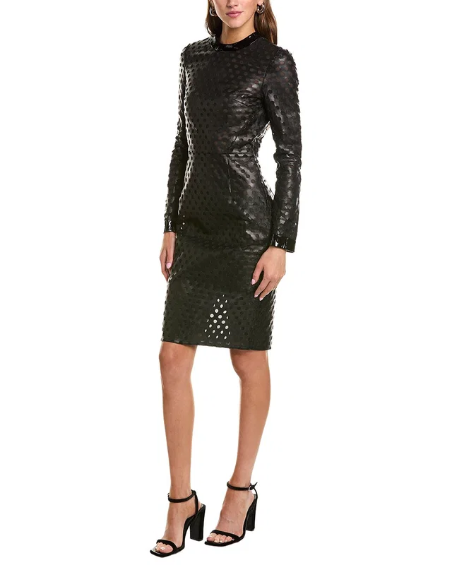 Tom Ford Silk-Lined Perforated Leather Sheath Dress, image 1 of 1 from Rue La La