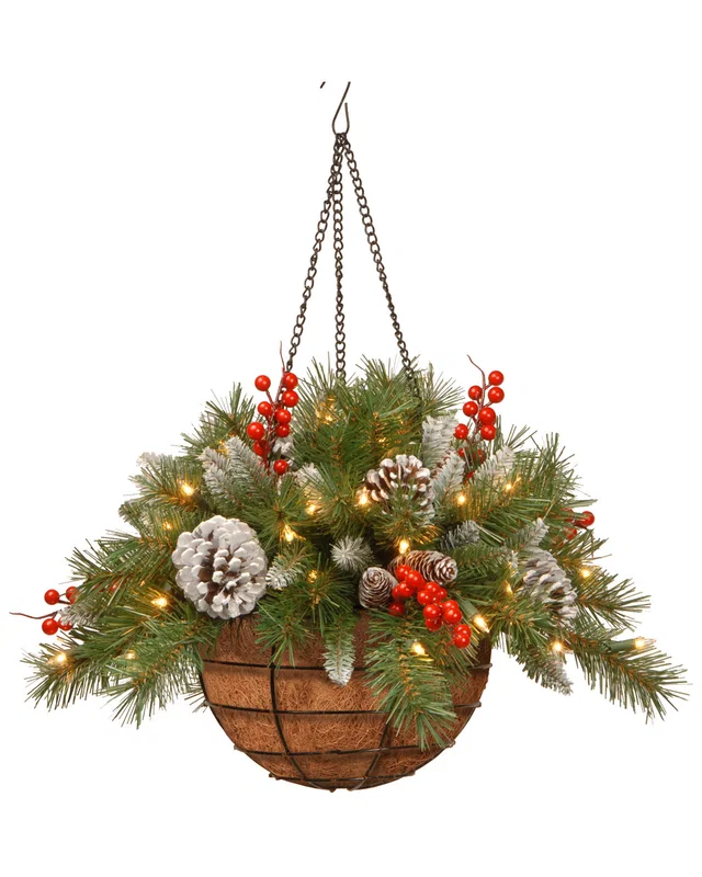 National Tree Company Frosted Berry Hanging Basket, image 1 of 1 from Rue La La