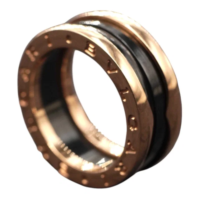 Bvlgari B Zero1 Ceramic 18k Rose Gold Ring #53 in Pink Ceramic from Luxury Promise