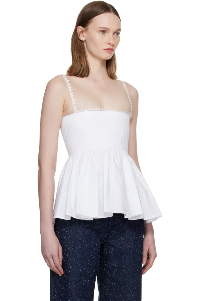 JACQUEMUS White 'The Traversin' Top, photo 2 of 4 from SSENSE