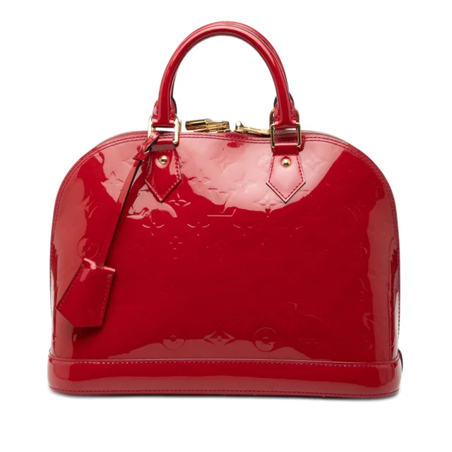 Red Louis Vuitton Monogram Vernis Alma PM Handbag in Red Leather from Designer Revival, photo 1 of 1