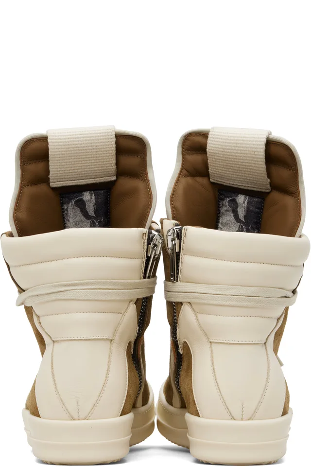 Rick Owens Beige Geobasket Sneakers, photo 2 of 5 from SSENSE