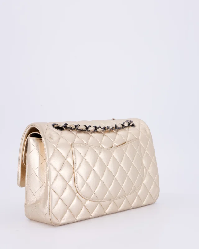 Chanel Metallic Gold Medium Classic Double Flap Bag in Gold Lambskin from Sellier, photo 5 of 6
