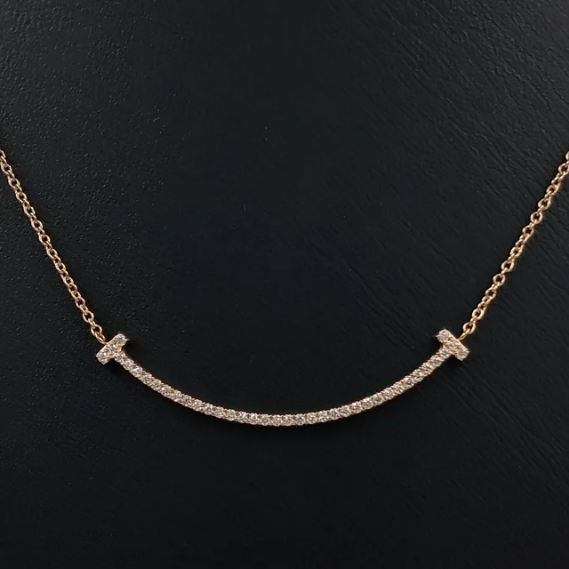 Tiffany Diamond T Smile Necklace (Small) from GUGUS