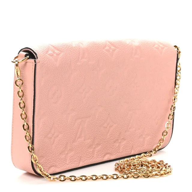 Louis Vuitton Empreinte Pochette Felicie Chain Wallet Rose Poudre in Pink Calfskin from FASHIONPHILE, photo 4 of 12
