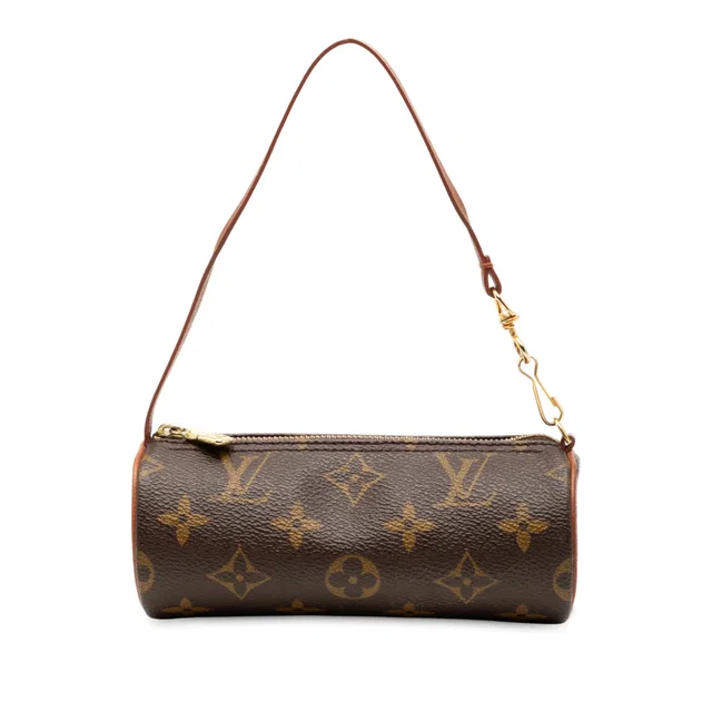 Brown Louis Vuitton Monogram Papillon Pochette Handbag in Brown Coated canvas from Designer Revival