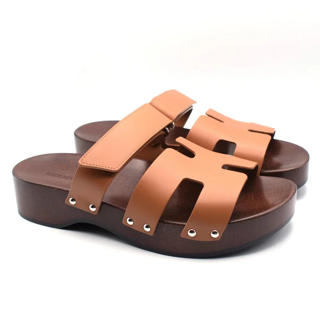 Hermès Calfskin Leather Kos Clogs in Calfskin from HEWI