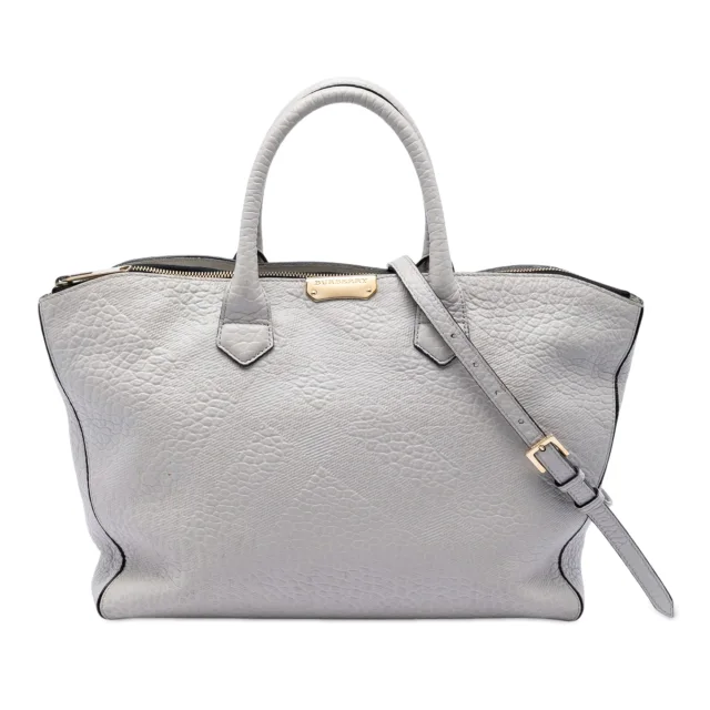 Burberry Elephant Embossed Calfskin Check Dewsbury Satchel in brown|red Calfskin from Her-Age, photo 2 of 7