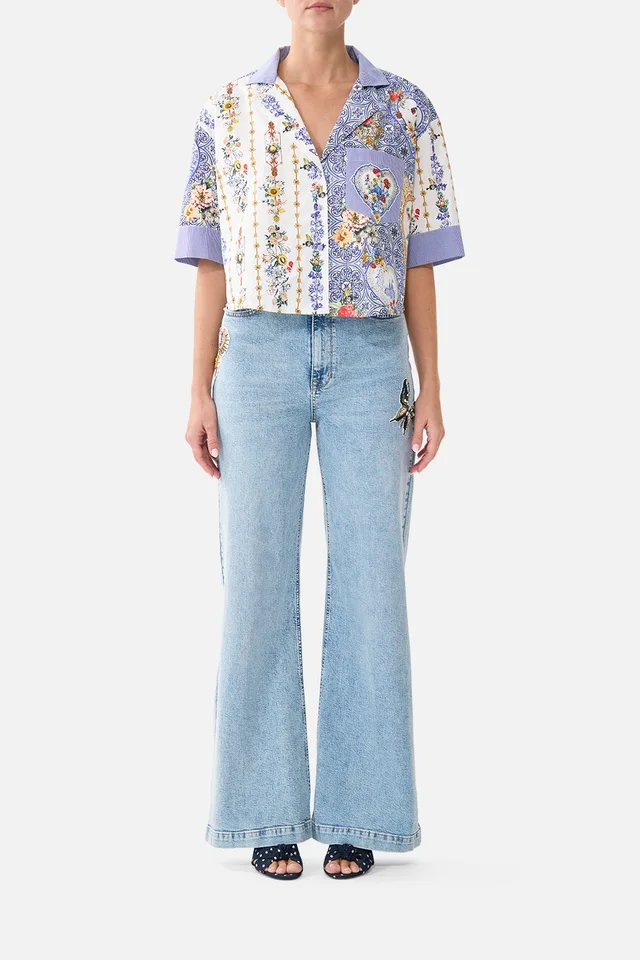 Camilla eBoutique CROPPED CAMP COLLAR BLOUSE THE POTTERY PARLOUR from CAMILLA, photo 1 of 1