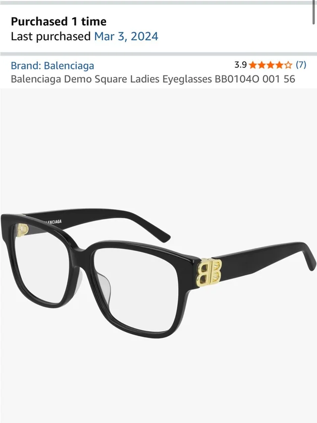 Balenciaga Demo Square Ladies Eyeglasses Bb0104o 001 56 in black|gold from Poshmark