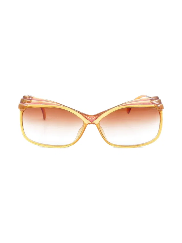 Dior Peach Glitter Rectangular Sunglasses from Arcade Vintage