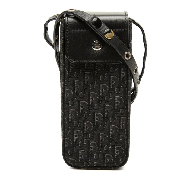 Black Dior Diorissimo Trotter Canvas Phone Pouch Crossbody Bag in Black Canvas from Designer Revival, photo 1 of 1