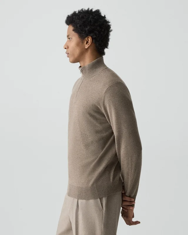Theory Hilles Quarter-Zip Sweater in Cashmere, photo 3 of 7 from Theory