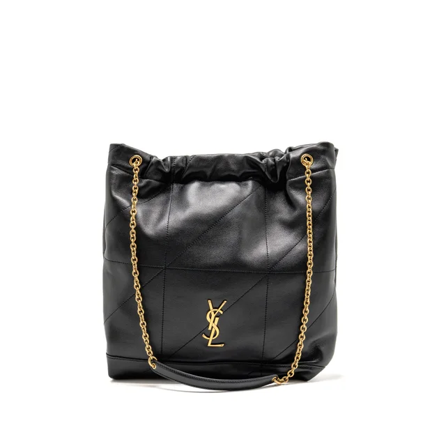 Saint Laurent Jamie Pochon Shoulder Bag Lambskin Black GHW in Black Lambskin from EMIER