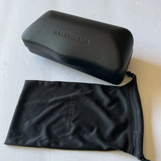 Balenciaga Large Leather Hard Sunglasses Case Embossed Cleaning Pouch Black in black Leather from Poshmark