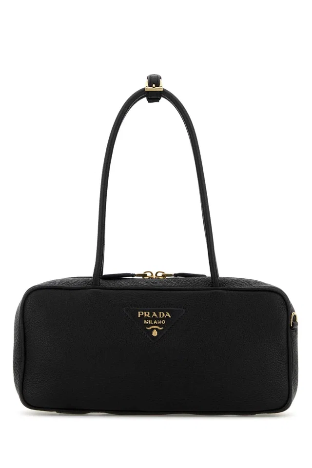 Prada Milano Shoulder Bag — Black Vitello in Black Calfskin from HEWI