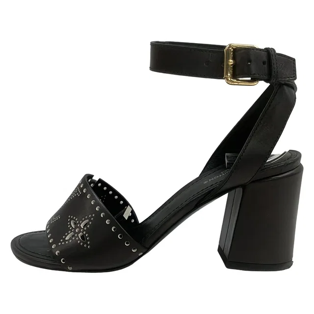Louis Vuitton Sandals Horizon Line Leather Black 36 in Black Leather from The Reluxe