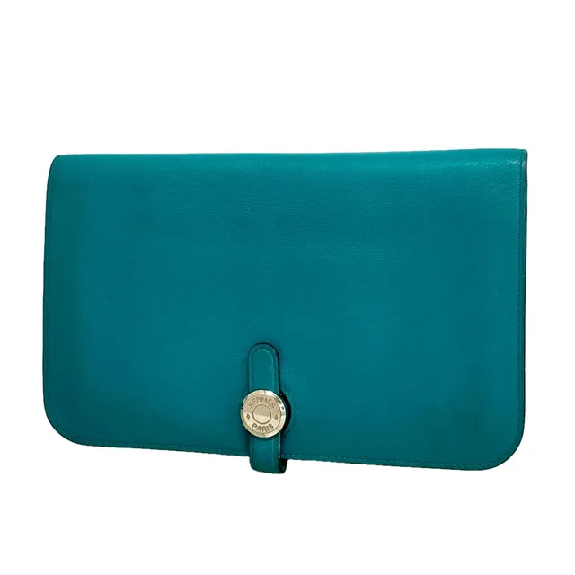 Hermès Wallet Dogon Swift Vert Bellows in Green Swift leather from The Reluxe