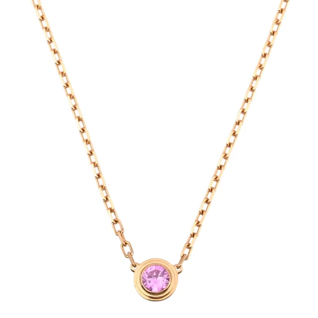 Cartier 18K Damour Necklace Pink Gold/Pink in Pink from VINTAGE QOO TOKYO