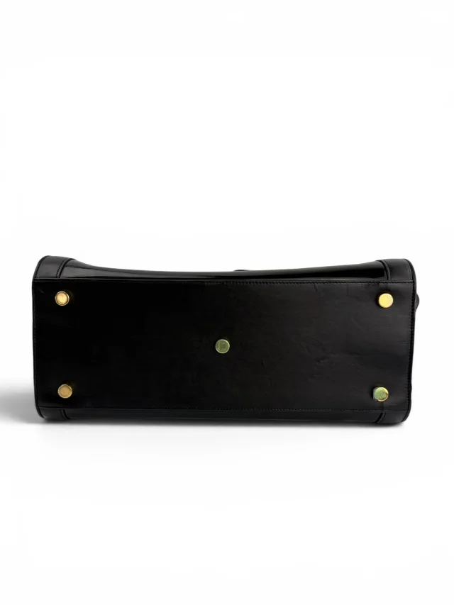 Saint Laurent Small Black Leather & Patent Sac de Jour in Black Patent leather from Season 2 Consign, photo 7 of 10