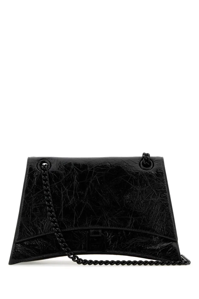 Balenciaga Crush Shoulder Bag — Black in Black Calfskin from HEWI
