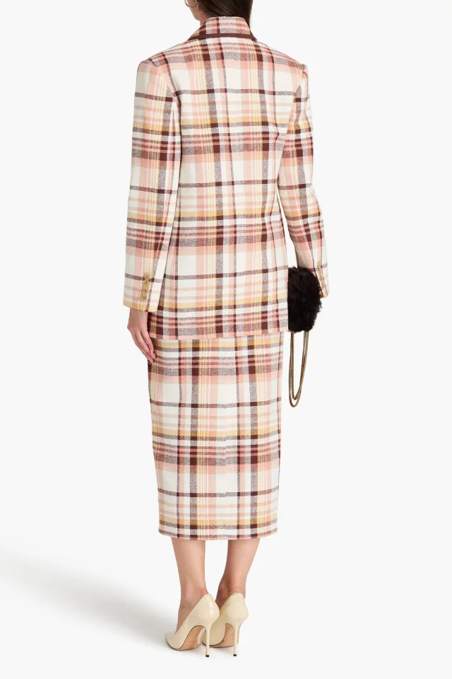 Zimmermann Checked Linen and Cotton-Blend Blazer in Ivory, photo 3 of 4 from THE OUTNET