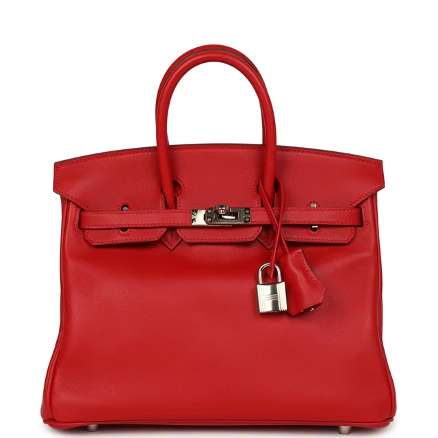 Hermès Birkin 25 Vermillion Swift Palladium Hardware in Swift leather from Madison Avenue Couture