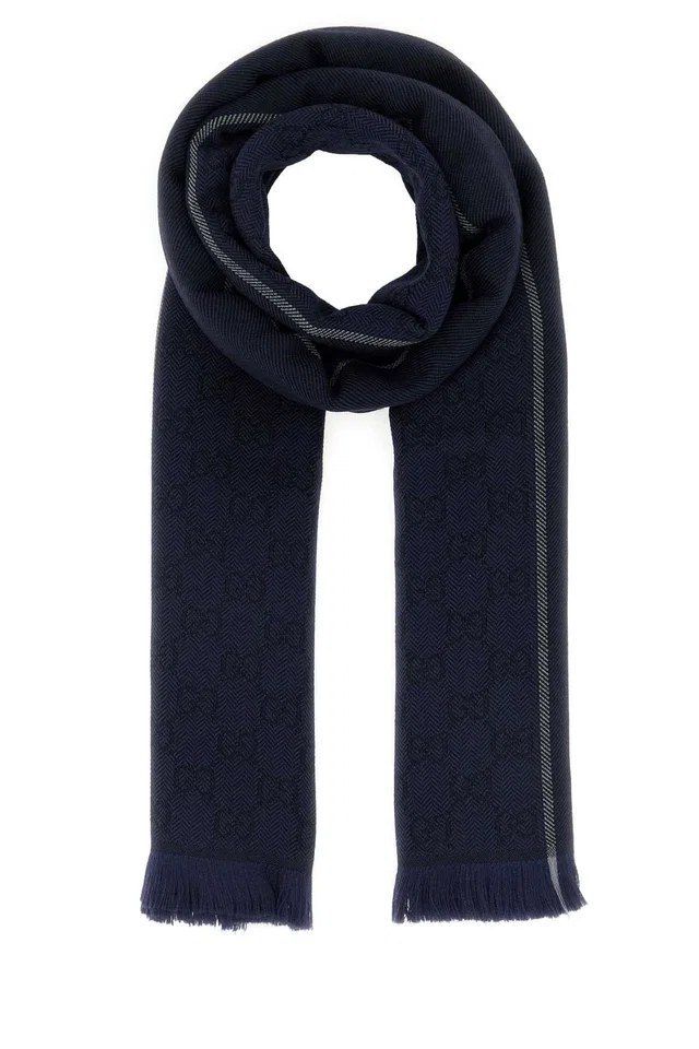 Gucci Gessy Scarf — Navy Exterior: Wool Scarfs in Navy Wool from HEWI