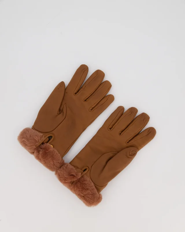 Hermès Kelly Brown Leather Gloves in Brown Leather from Sellier, photo 5 of 5