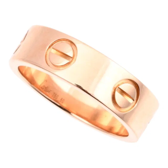 Cartier 18K Love Ring #50 Pink Gold in Pink from VINTAGE QOO TOKYO