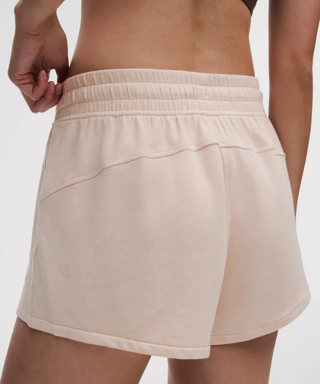 lululemon BeCalm Mid-Rise Wide-Waistband Short 3" in Heathered Breakfast Tea, photo 6 of 6 from lululemon