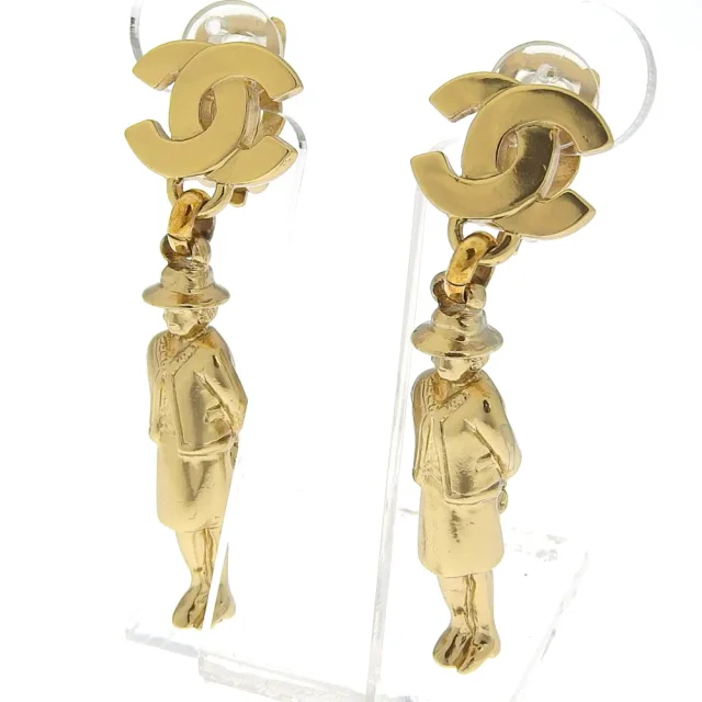 Chanel Mademoiselle Doll Motif Earrings in Gold Gold-plated metal from LuxUness, photo 2 of 6