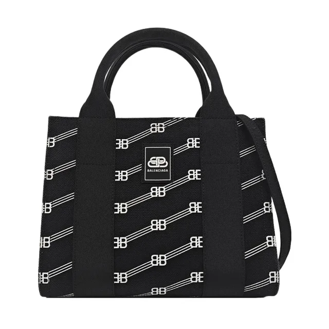 Balenciaga Monogram Canvas Handle Bag One Size in black Coated canvas from Grailed