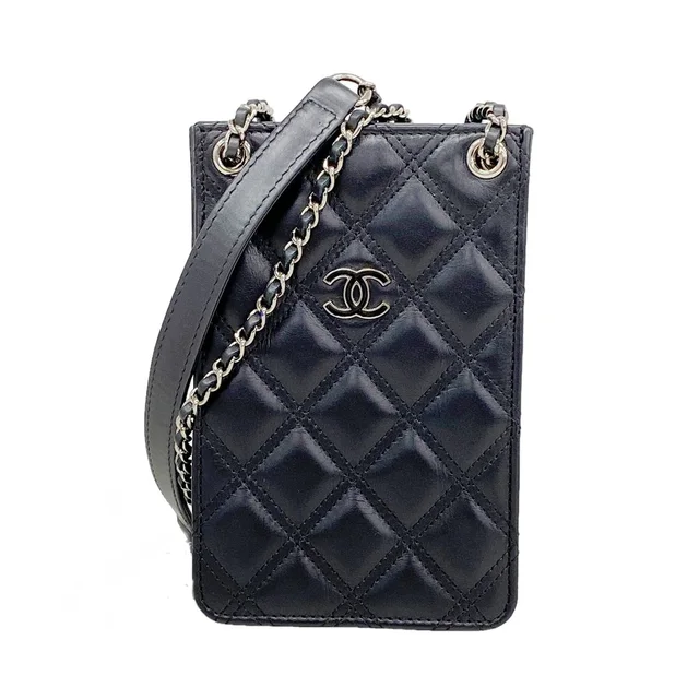 Chanel Shoulder Bag Quilted Lambskin Black Silver in Black Lambskin from The Reluxe