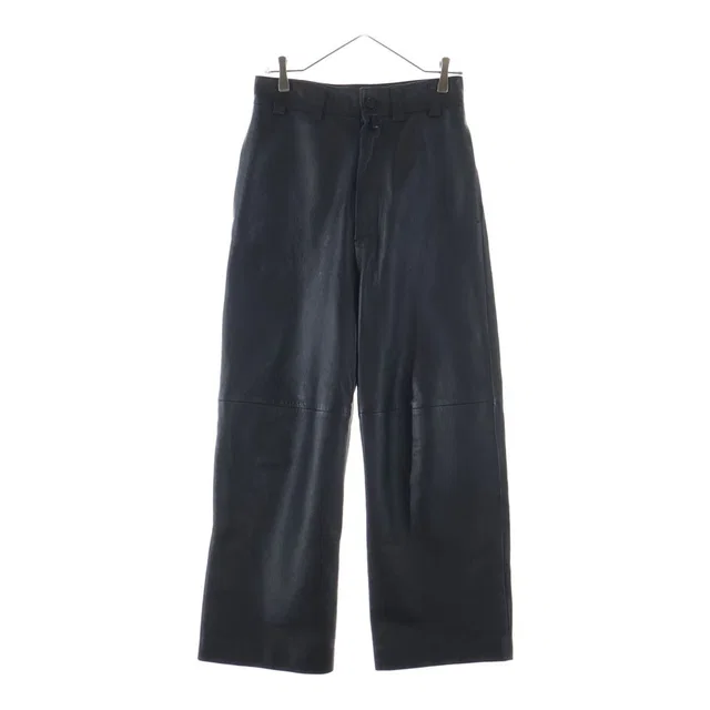 Balenciaga Lambskin Leather Straight Leg Pants Black in Black Lambskin from The Reluxe