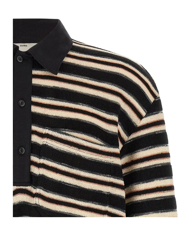 Song For The Mute Striped Button Detailed Polo Shirt, photo 3 of 4 from SENSER