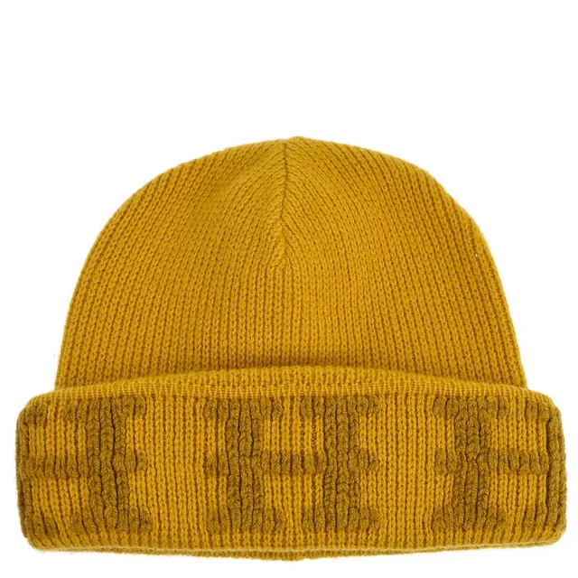 Hermès Jaune Hat Knit Cap #LA Small Good in Yellow Cashmere from AMORE Vintage Tokyo