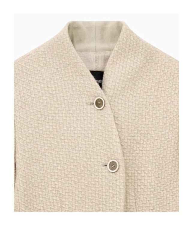 Emporio Armani High-neck virgin wool blazer with a jacquard knit effect, photo 3 of 8 from SENSER