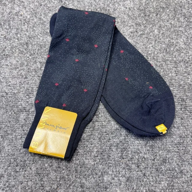 Monsieur Balmain Dress Socks 10-13 Navy Blue Polka Dot Luxury Designer Formal in blue|red Nylon from Poshmark