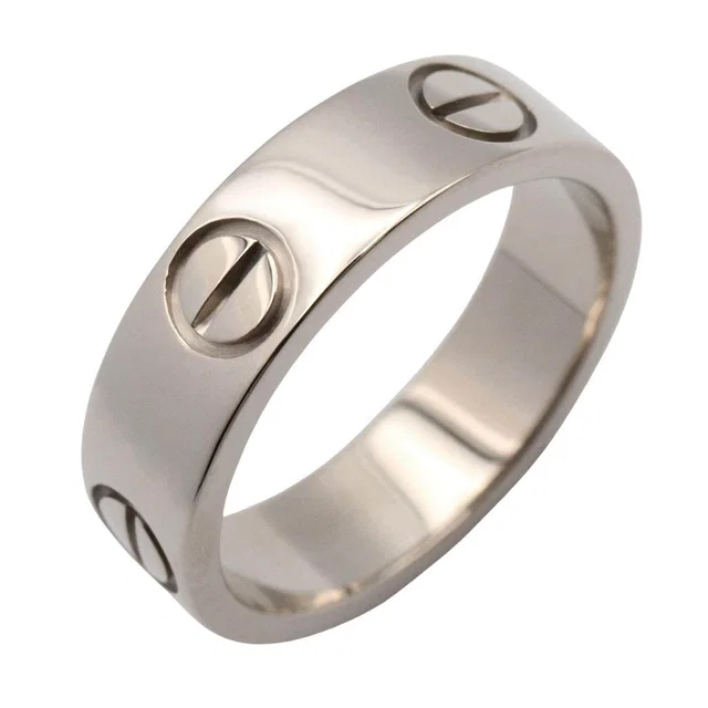 Cartier Love Au750 White Gold Ring Size 52 in White from LuxUness
