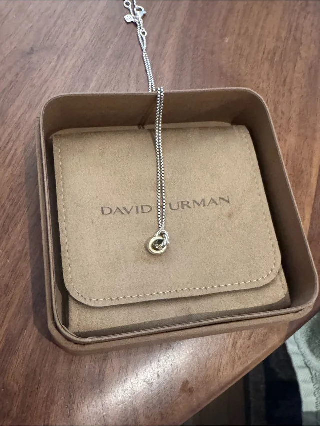 David Yurman Two-Tone Knot Pendant Necklace In Silver And Gold in silver|gold|gray from Poshmark