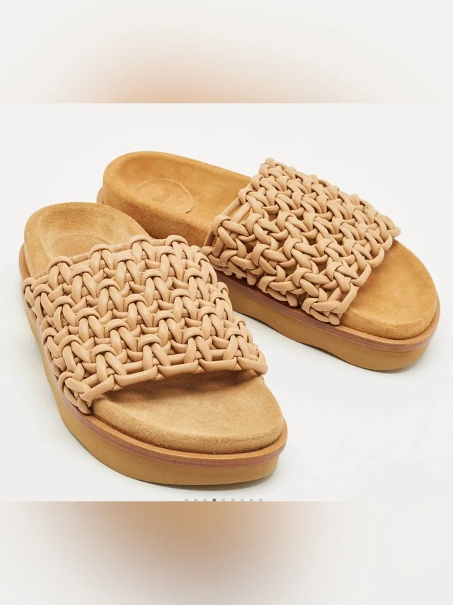 Chloé Chlo Woven/Braided Kacey Slide Sandals In Tan in brown|neutral Woven leather from Poshmark