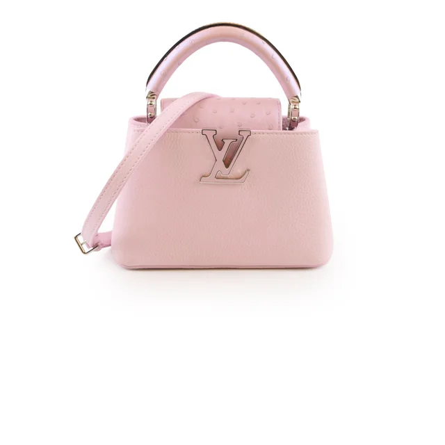 Louis Vuitton Capucine Mini Baby Pink Ostrich and Taurillon Leather in Pink Ostrich from The Purse Affair