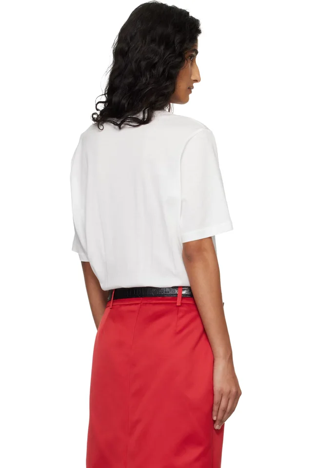 The Frankie Shop White Harper Soft Organic T-shirt, photo 3 of 5 from SSENSE