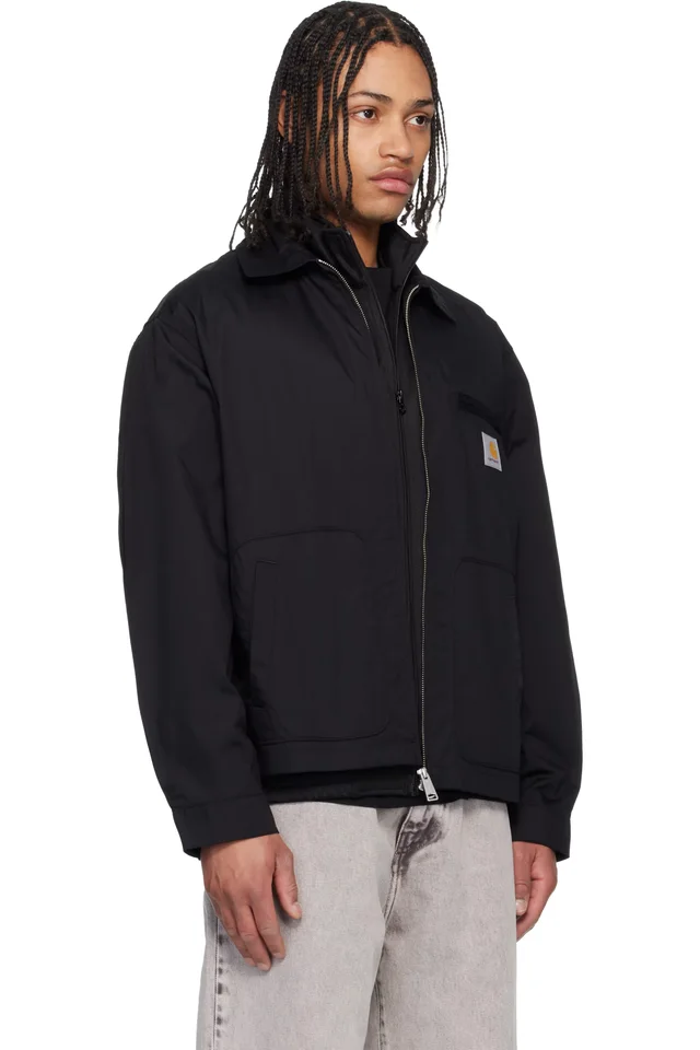 Carhartt Work In Progress Black Postal Jacket, photo 2 of 4 from SSENSE
