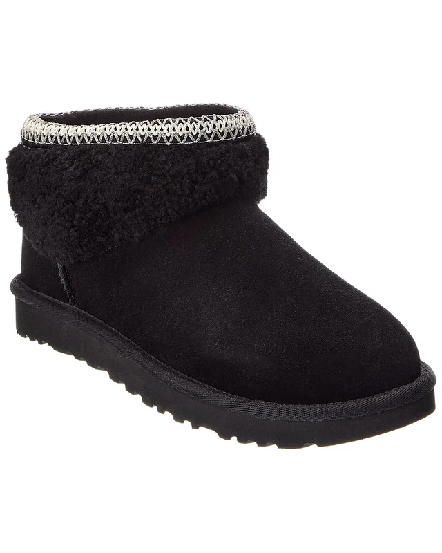 UGG W Classic Ultra Mini Maxi Curly Suede & Sherpa Bootie, image 1 of 1 from Rue La La