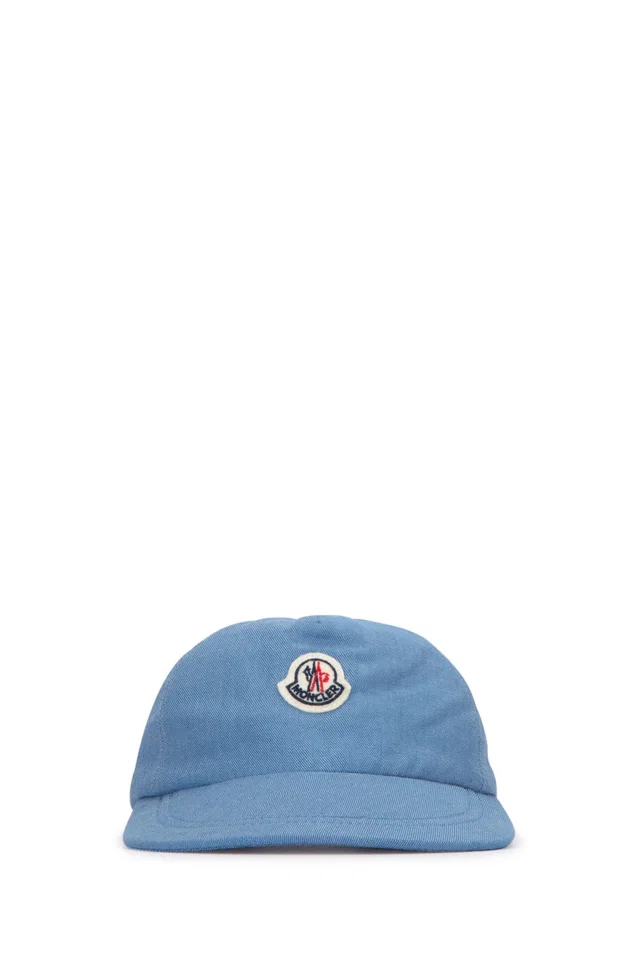 Moncler Hat Logo-Embroidered Baseball Cap — Blue Cotton Caps in Blue from HEWI