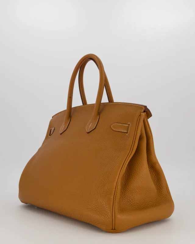 Hermès Birkin 35 Retourne Bag in Gold Clemence leather from Sellier, photo 4 of 5