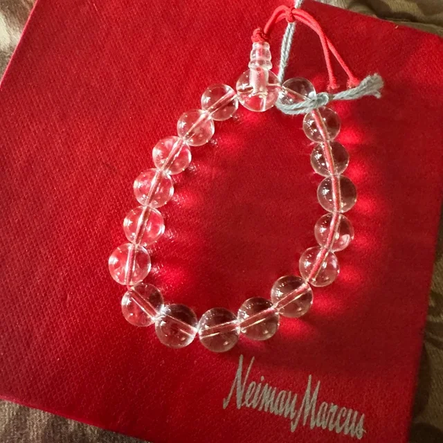 Stella McCartney Clear Glass Bead Bracelet in red|white from Poshmark
