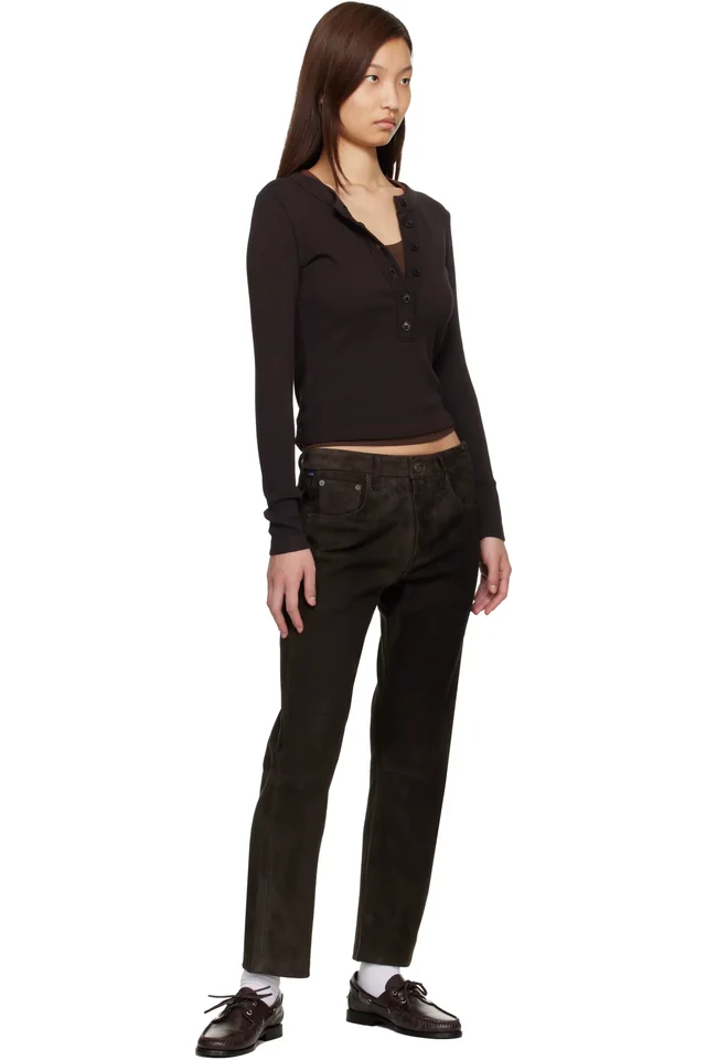 Citizens of Humanity Brown Varra Henley T-shirt, photo 4 of 4 from SSENSE